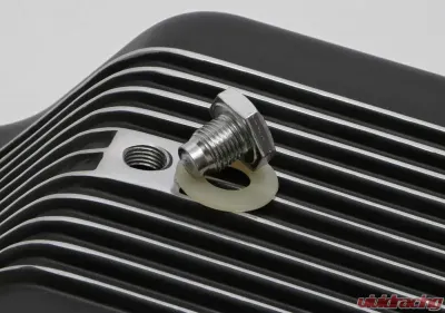 Trans-Dapt Performance SB FORD 260-302W ('62-82) FINNED ALUMINUM ENGINE OIL PAN- BLACK FINISH - 7427