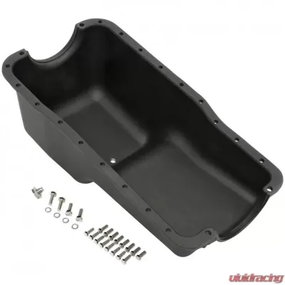 Trans-Dapt Performance SB FORD 260-302W ('62-82) FINNED ALUMINUM ENGINE OIL PAN- BLACK FINISH - 7427