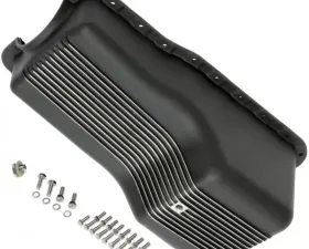 Trans-Dapt Performance SB FORD 260-302W ('62-82) FINNED ALUMINUM ENGINE OIL PAN- BLACK FINISH