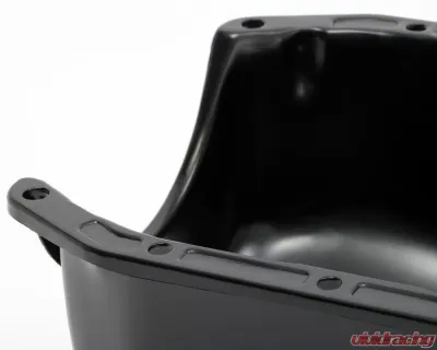 Trans-Dapt Performance SB CHEVY 283-350 ('55-79) STEEL ENGINE OIL PAN WITH KICKOUTS- BLACK FINISH - 7436