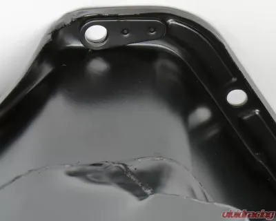 Trans-Dapt Performance SB CHEVY 283-350 ('55-79) STEEL ENGINE OIL PAN WITH KICKOUTS- BLACK FINISH - 7436