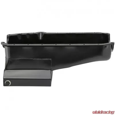 Trans-Dapt Performance SB CHEVY 283-350 ('55-79) STEEL ENGINE OIL PAN WITH KICKOUTS- BLACK FINISH - 7436