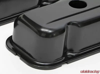 Trans-Dapt Performance BUICK 350 ('68-81) STEEL VALVE COVERS; SHORT- BLACK FINISH - 7438