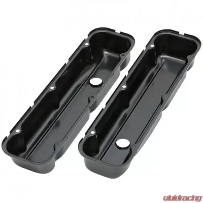 Trans-Dapt Performance BUICK 350 ('68-81) STEEL VALVE COVERS; SHORT- BLACK FINISH - 7438