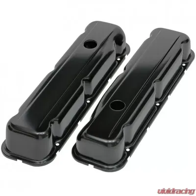 Trans-Dapt Performance BUICK 350 ('68-81) STEEL VALVE COVERS; SHORT- BLACK FINISH - 7438