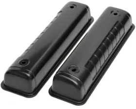 Trans-Dapt Performance FORD Y-BLOCK ('56-62) STEEL VALVE COVERS; REPRODUCTION-STYLE- BLACK FINISH
