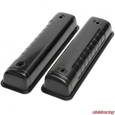 Trans-Dapt Performance FORD Y-BLOCK ('56-62) STEEL VALVE COVERS; REPRODUCTION-STYLE- BLACK FINISH - 7440