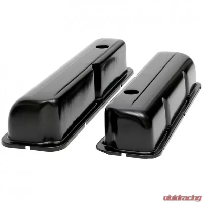 Trans-Dapt Performance FORD 352-428 STEEL VALVE COVERS; TRADITIONAL-STYLE- BLACK FINISH - 7441