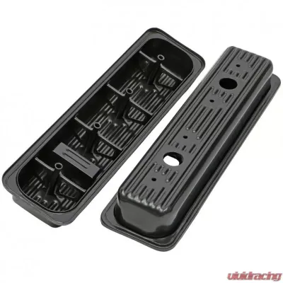 Trans-Dapt Performance SB CHEVY 5.0-5.7L STEEL VALVE COVERS (Trucks Only)- BLACK FINISH - 7443