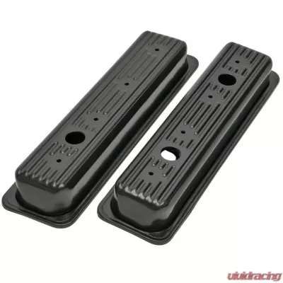 Trans-Dapt Performance SB CHEVY 5.0-5.7L STEEL VALVE COVERS (Trucks Only)- BLACK FINISH - 7443
