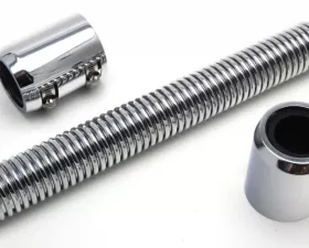Trans-Dapt Performance 12 in. STAINLESS STEEL RADIATOR HOSE KIT- POLISHED ALUMINUM ENDS
