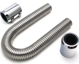 Trans-Dapt Performance 24 in. STAINLESS STEEL RADIATOR HOSE KIT- POLISHED ALUMINUM ENDS