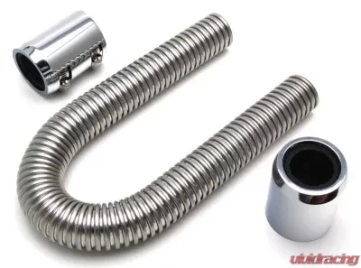 Trans-Dapt Performance 24 in. STAINLESS STEEL RADIATOR HOSE KIT- POLISHED ALUMINUM ENDS - 8202