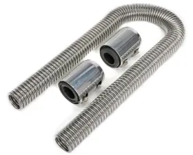 Trans-Dapt Performance 36 in. STAINLESS STEEL RADIATOR HOSE KIT- POLISHED ALUMINUM ENDS
