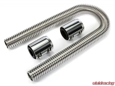Trans-Dapt Performance 36 in. STAINLESS STEEL RADIATOR HOSE KIT-CHROMED ALUMINUM ENDS - 8205