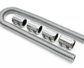 Trans-Dapt Performance 48 in. STAINLESS STEEL RADIATOR HOSE KIT- POLISHED ALUMINUM ENDS