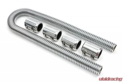 Trans-Dapt Performance 48 in. STAINLESS STEEL RADIATOR HOSE KIT- POLISHED ALUMINUM ENDS - 8206