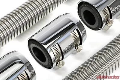 Trans-Dapt Performance 48 in. STAINLESS STEEL RADIATOR HOSE KIT-CHROMED ALUMINUM ENDS - 8207