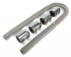 Trans-Dapt Performance 48 in. STAINLESS STEEL RADIATOR HOSE KIT-CHROMED ALUMINUM ENDS