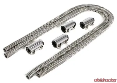 Trans-Dapt Performance STAINLESS STEEL HEATER HOSE KIT- POLISHED ALUMINUM ENDS - 8208