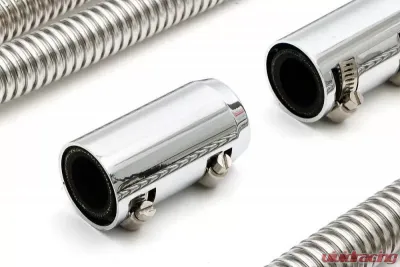 Trans-Dapt Performance STAINLESS STEEL HEATER HOSE KIT-CHROMED ALUMINUM ENDS - 8209