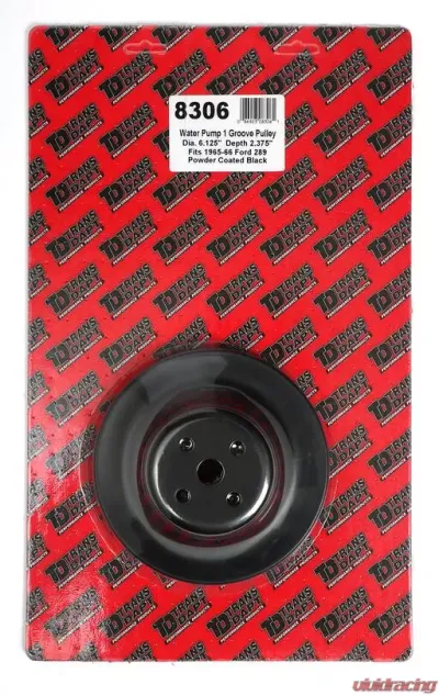 Trans-Dapt Performance WATER PUMP Pulley; 1 Groove; 1965-1966 FORD 289; O.E. Water Pump- ASPHALT BLACK Ford 4.7L V8 - 8306