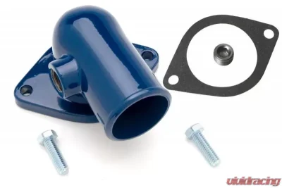 Trans-Dapt Performance Water Neck; FORD 390, 427 and 428; Gasket Seal- FORD BLUE Powder Coat - 8341