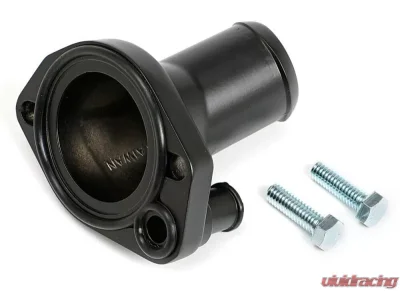 Trans-Dapt Performance ASPHALT BLACK POWDER-COATED WATER NECK; SB FORD 260-351W (45 DEGREE) - 8582