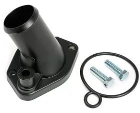 Trans-Dapt Performance ASPHALT BLACK POWDER-COATED WATER NECK; SB FORD 260-351W (45 DEGREE)