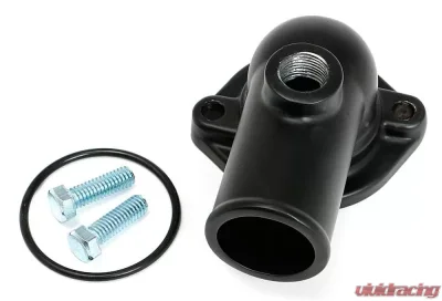 Trans-Dapt Performance ASPHALT BLACK POWDER-COATED WATER NECK; FORD 429-460 (3/8 in. NPT PORT) - 8584