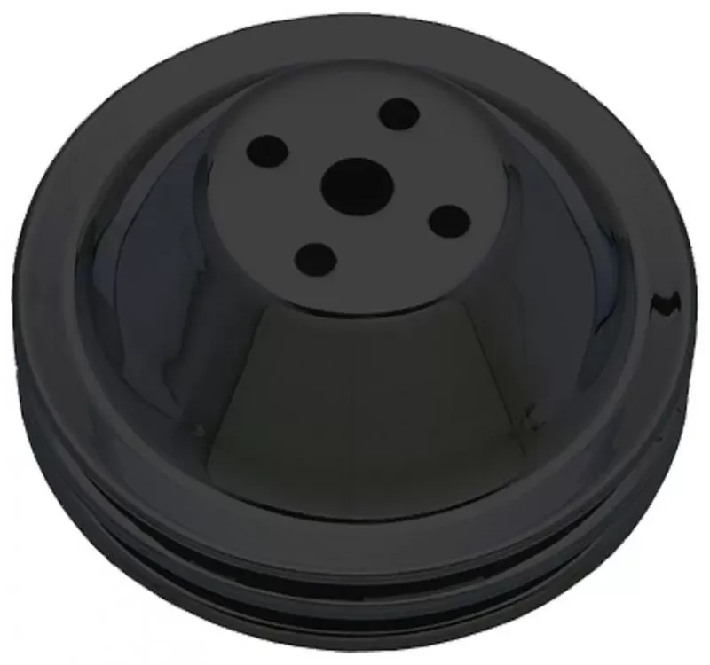 Trans-Dapt Performance WATER PUMP Pulley; 2 Groove; CHEVY SB (55-68)0; SHORT Water Pump-ASPHALT BLACK Chevrolet - 8601
