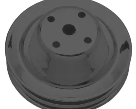 Trans-Dapt Performance WATER PUMP Pulley; 2 Groove; CHEVY SB (69-85); LONG Water Pump- ASPHALT BLACK Chevrolet