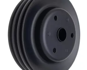 Trans-Dapt Performance CRANKSHAFT Pulley; 3 Groove; CHEVROLET SB (69-85);LONG Water Pump-ASPHALT BLACK Chevrolet