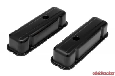 Trans-Dapt Performance BUICK 231 V6 ASPHALT BLACK POWDER COATED VALVE COVERS - 8609