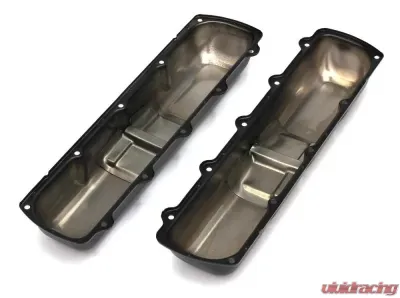 Trans-Dapt Performance OLDS CTR. HOLE ASPHALT BLACK POWDER COATED VALVE COVERS - 8611