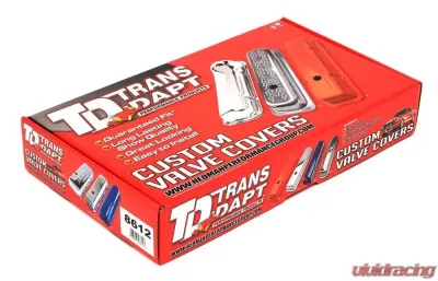 Trans-Dapt Performance OLDS OFFSET HOLE ASPHALT BLACK POWDER COATED VALVE COVERS - 8612
