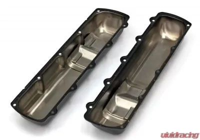 Trans-Dapt Performance OLDS OFFSET HOLE ASPHALT BLACK POWDER COATED VALVE COVERS - 8612