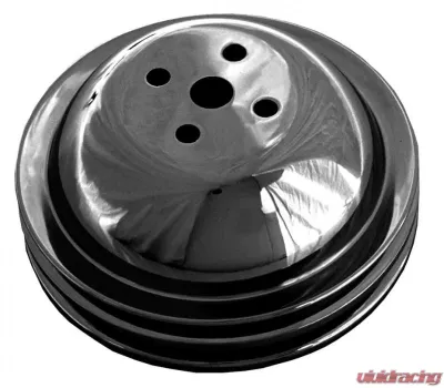 Trans-Dapt Performance WATER PUMP Pulley; 2 Groove; CHEVY BB (65-68); SHORT Water Pump-ASPHALT BLACK Chevrolet - 8615