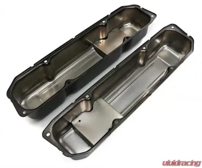 Trans-Dapt Performance BB MOPAR ASPHALT BLACK POWDER COATED VALVE COVERS - 8618
