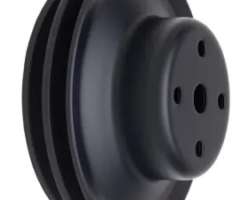 Trans-Dapt Performance WATER PUMP Pulley; 2 Groove; CHEVY BB (69-06); LONG Water Pump- ASPHALT BLACK Chevrolet