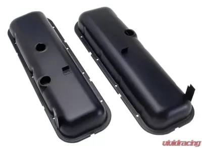 Trans-Dapt Performance O.E.-STYLE Valve Covers; Short; 1965-72 BB Chevy- ASPHALT BLACK Chevrolet - 8626