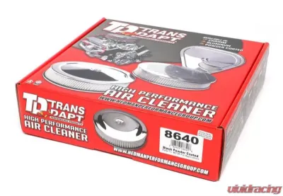 Trans-Dapt Performance MUSCLE CAR-STYLE Air Cleaner Set; 14 in. Diameter; 3 in. Tall- ASPHALT BLACK - 8640