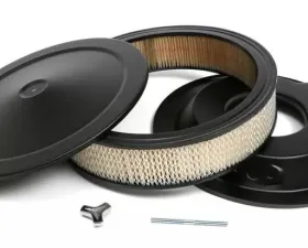 Trans-Dapt Performance MUSCLE CAR-STYLE Air Cleaner Set; 14 in. Diameter; 3 in. Tall- ASPHALT BLACK