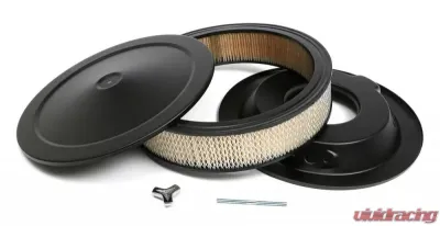 Trans-Dapt Performance MUSCLE CAR-STYLE Air Cleaner Set; 14 in. Diameter; 3 in. Tall- ASPHALT BLACK - 8640