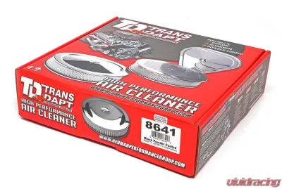Trans-Dapt Performance MUSCLE CAR-STYLE Air Cleaner Set; 10 in. Diameter; 2-1/8 in. Tall- ASPHALT BLACK - 8641