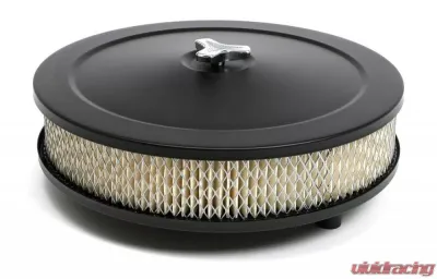 Trans-Dapt Performance MUSCLE CAR-STYLE Air Cleaner Set; 10 in. Diameter; 2-1/8 in. Tall- ASPHALT BLACK - 8641