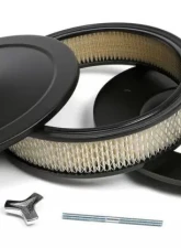 Trans-Dapt Performance MUSCLE CAR-STYLE Air Cleaner Set; 10 in. Diameter; 2-1/8 in. Tall- ASPHALT BLACK                                     - 8641 - Image 4