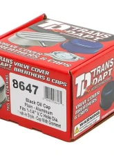 Trans-Dapt Performance PUSH-IN Style Oil Cap; 1-1/4 in. Neck- ASPHALT BLACK Powder Coated (ALUMINUM)                                     - 8647 - Image 3