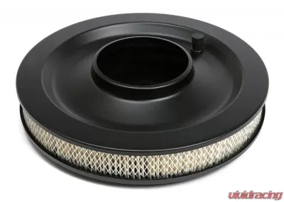 Trans-Dapt Performance AIR CLEANER - FLAT BASE- 14 in. X 3 in. FILTER - POWDER COAT ASPHALT BLACK - 8657