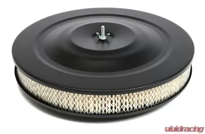Trans-Dapt Performance AIR CLEANER - FLAT BASE- 14 in. X 3 in. FILTER - POWDER COAT ASPHALT BLACK - 8657